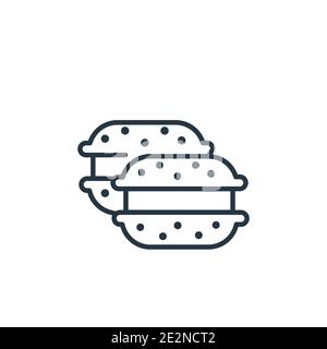 Macarons outline vector icon. Thin line black macarons icon, flat vector simple element illustration from editable food concept isolated stroke on whi Stock Vector