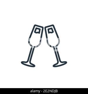 Toast outline vector icon. Thin line black toast icon, flat vector simple element illustration from editable drinks concept isolated stroke on white b Stock Vector