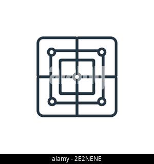 Mill game outline vector icon. Thin line black mill game icon, flat vector simple element illustration from editable entertainment concept isolated st Stock Vector