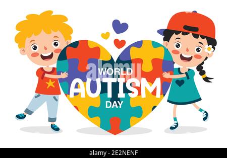 Concept Drawing of Autism Awareness Stock Vector