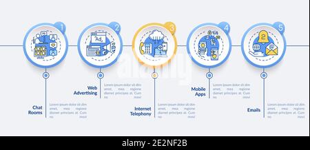 New media kinds vector infographic template Stock Vector
