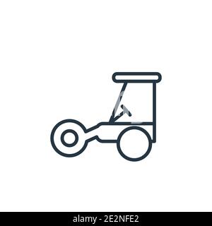 Road roller outline vector icon. Thin line black road roller icon, flat vector simple element illustration from editable tools concept isolated stroke Stock Vector