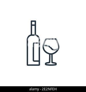 Alcohol outline vector icon. Thin line black alcohol icon, flat vector simple element illustration from editable drinks concept isolated on white back Stock Vector
