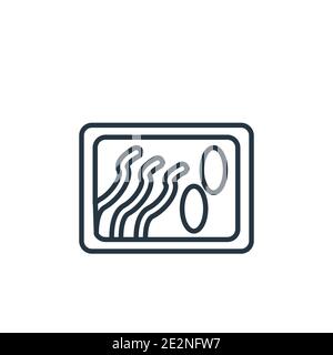 Wonton noodles outline vector icon. Thin line black wonton noodles icon, flat vector simple element illustration from editable food concept isolated s Stock Vector