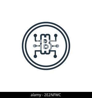 Circuit outline vector icon. Thin line black circuit icon, flat vector simple element illustration from editable cryptocurrency concept isolated on wh Stock Vector