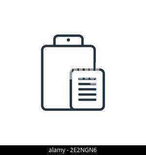 Paste outline vector icon. Thin line black paste icon, flat vector simple element illustration from editable content concept isolated stroke on white Stock Vector
