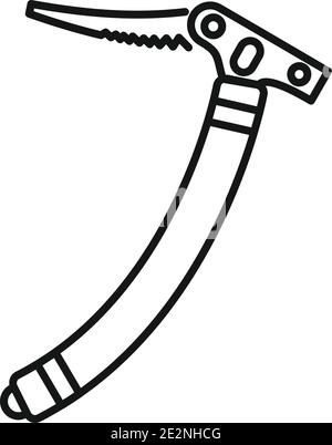 Industrial climber ice axe icon, outline style Stock Vector
