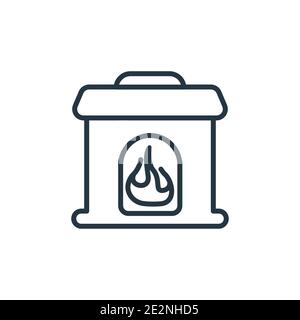 Furnace outline vector icon. Thin line black furnace icon, flat vector simple element illustration from editable electronic devices concept isolated o Stock Vector