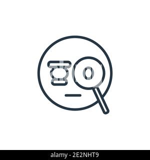 Suspicious emoji outline vector icon. Thin line black suspicious emoji icon, flat vector simple element illustration from editable emoji concept isola Stock Vector