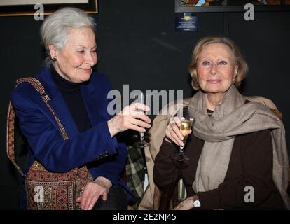 French actress Michele Morgan R poses with her sister Helene