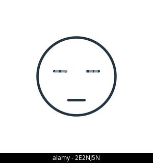 Expressionless emoji outline vector icon. Thin line black expressionless emoji icon, flat vector simple element illustration from editable emoji conce Stock Vector