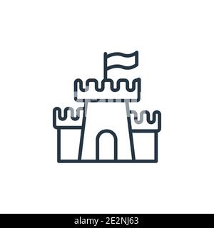 Castle outline vector icon. Thin line black castle icon, flat vector simple element illustration from editable fairy tale concept isolated on white ba Stock Vector