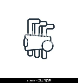 Allen keys outline vector icon. Thin line black allen keys icon, flat vector simple element illustration from editable construction and tools concept Stock Vector