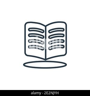 Opened outline vector icon. Thin line black opened icon, flat vector simple element illustration from editable education concept isolated on white bac Stock Vector