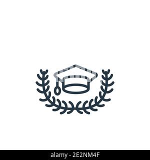 Graduated outline vector icon. Thin line black graduated icon, flat vector simple element illustration from editable graduation and education concept Stock Vector
