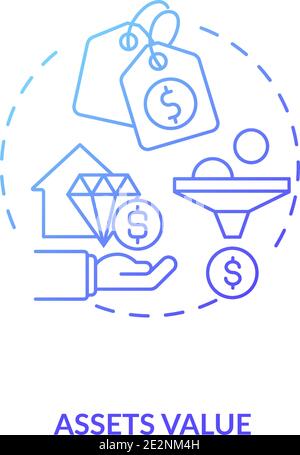 Assets valuation concept icon Stock Vector