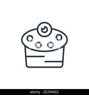 Zombie muffin outline vector icon. Thin line black zombie muffin icon, flat vector simple element illustration from editable food concept isolated str Stock Vector