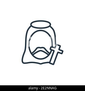 Jesus outline vector icon. Thin line black jesus icon, flat vector simple element illustration from editable literature concept isolated on white back Stock Vector