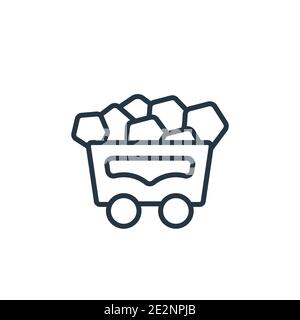 Coal outline vector icon. Thin line black coal icon, flat vector simple element illustration from editable ecology concept isolated stroke on white ba Stock Vector