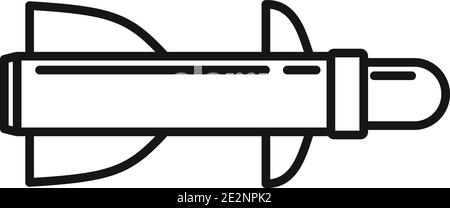Missile military icon, outline style Stock Vector