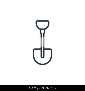 Spade tool outline vector icon. Thin line black spade tool icon, flat vector simple element illustration from editable construction concept isolated o Stock Vector