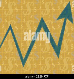 An abstract upward trend arrow background image. Stock Vector