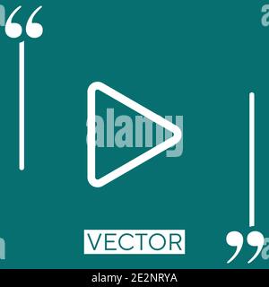 play triangle outline Linear icon. Editable stroke line Stock Vector