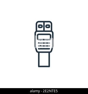 Sata outline vector icon. Thin line black sata icon, flat vector simple element illustration from editable electronic devices concept isolated on whit Stock Vector