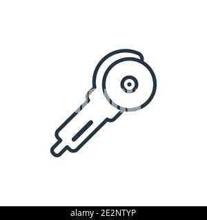 Grinder outline vector icon. Thin line black grinder icon, flat vector simple element illustration from editable construction concept isolated on whit Stock Vector