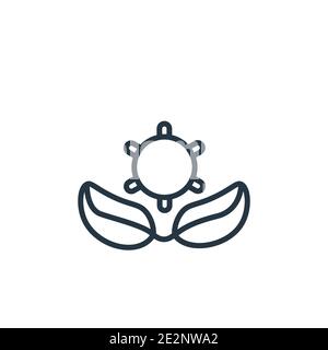 Ecological energy source outline vector icon. Thin line black ecological energy source icon, flat vector simple element illustration from editable eco Stock Vector