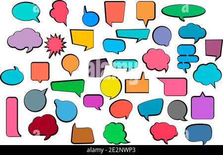 Set comic Stickers of comic speech bubbles Stock Vector