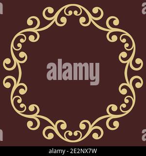 Floral Vector Round Frame Stock Vector
