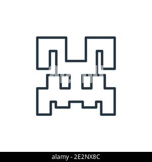 Space invaders outline vector icon. Thin line black space invaders icon, flat vector simple element illustration from editable arcade concept isolated Stock Vector