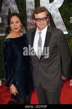 Simon Baker and Rebecca Rigg arriving at the Vanity Fair Oscar Party 2010, held at the Sunset Tower in Los Angeles, CA, USA on March 07, 2010. Photo by Mehdi Taamallah/ABACAPRESS.COM (Pictured: Simon Baker, Rebecca Rigg) Stock Photo