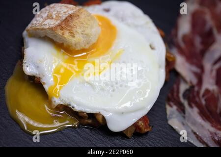 food plate with fried egg Stock Photo