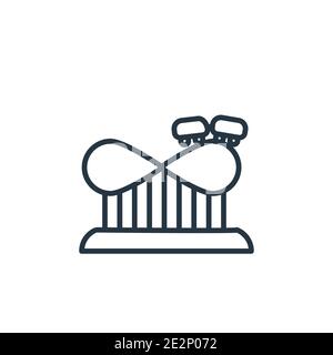 Roller coaster outline vector icon. Thin line black roller coaster icon, flat vector simple element illustration from editable entertainment concept i Stock Vector