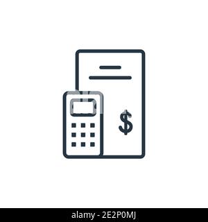 Budget accounting outline vector icon. Thin line black budget accounting icon, flat vector simple element illustration from editable economyandfinance Stock Vector