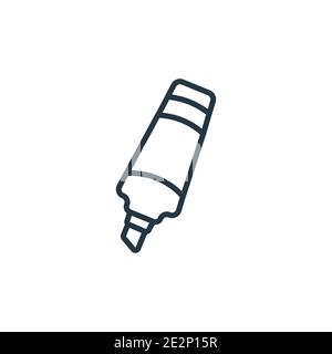 Highlighter outline vector icon. Thin line black highlighter icon, flat vector simple element illustration from editable education concept isolated on Stock Vector