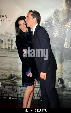 Gad Elmaleh and girlfriend Marie Drucker arriving for the premiere of 'La Rafle' held at the Gaumont Marignan theater in Paris, France on March 8, 2010. Photo by Nicolas Briquet/ABACAPRESS.COM Stock Photo