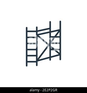 Scaffolding outline vector icon. Thin line black scaffolding icon, flat vector simple element illustration from editable construction and tools concep Stock Vector