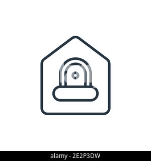 Burglar alarm outline vector icon. Thin line black burglar alarm icon, flat vector simple element illustration from editable electronic devices concep Stock Vector