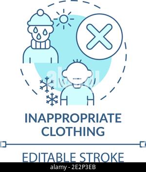 Inappropriate clothing turquoise concept icon Stock Vector
