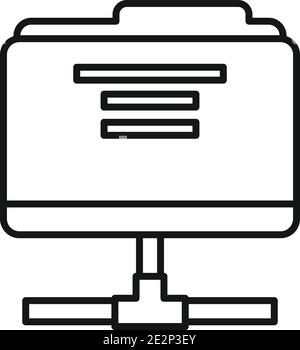 Estimator shared folder icon, outline style Stock Vector