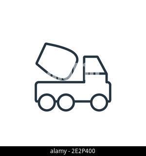 Concrete outline vector icon. Thin line black concrete icon, flat vector simple element illustration from editable construction concept isolated on wh Stock Vector