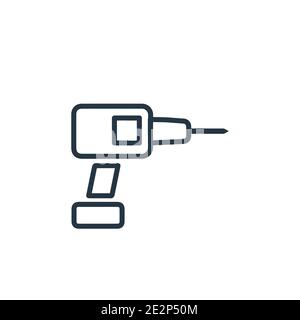 Hand drill outline vector icon. Thin line black hand drill icon, flat vector simple element illustration from editable tools concept isolated stroke o Stock Vector