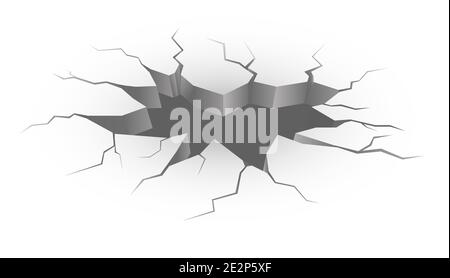 Big crack in the floor. Vector crack in earth. Stock Vector