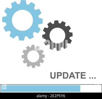 Update icon concept in flat style on blue background. Eps Stock Vector