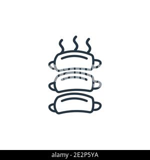 Ribs outline vector icon. Thin line black ribs icon, flat vector simple element illustration from editable food concept isolated stroke on white backg Stock Vector