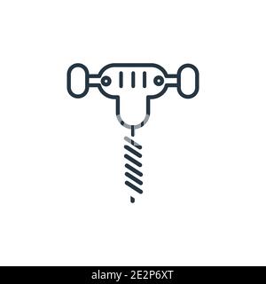 Pickaxes drilling outline vector icon. Thin line black pickaxes drilling icon, flat vector simple element illustration from editable construction conc Stock Vector