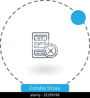 rejected vector icon editable stroke outline icons for web and mobile Stock Vector